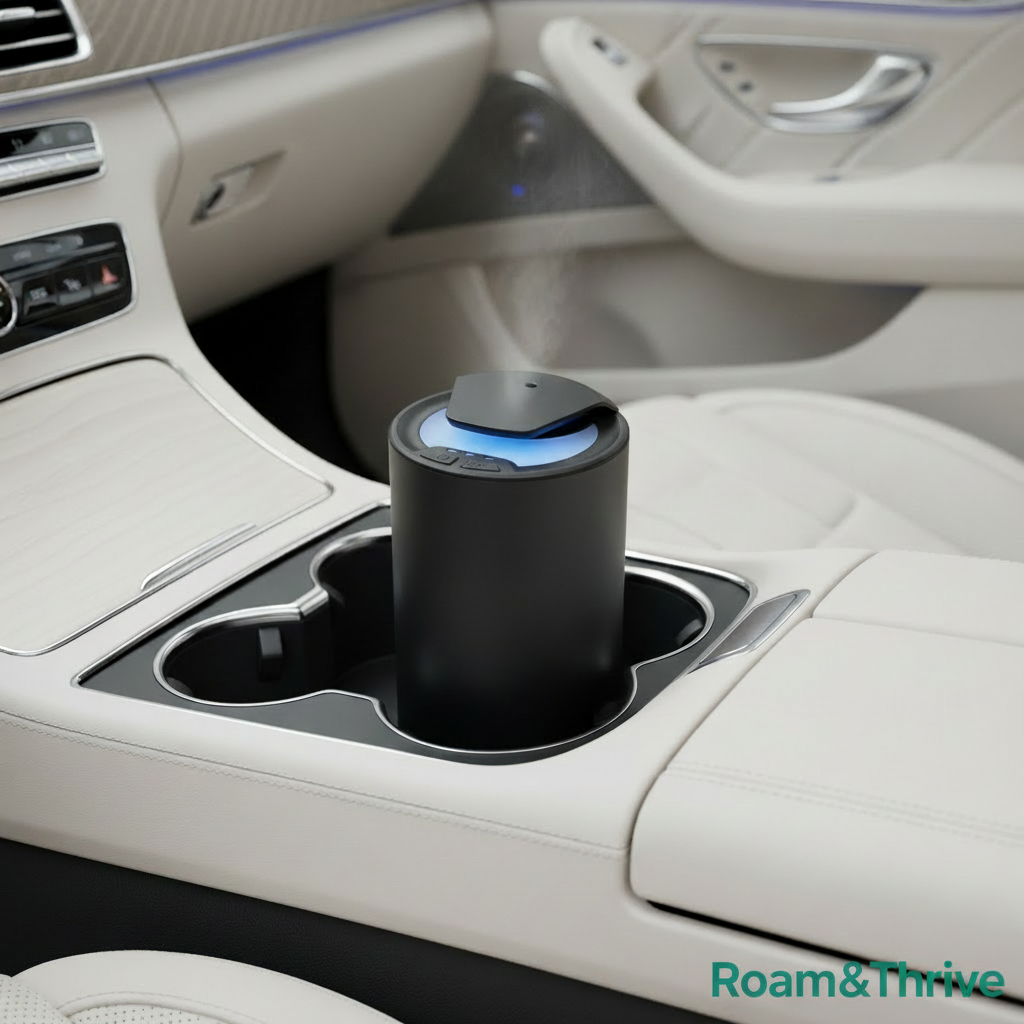 車内画像1 - Roam&Thriveロゴ付き