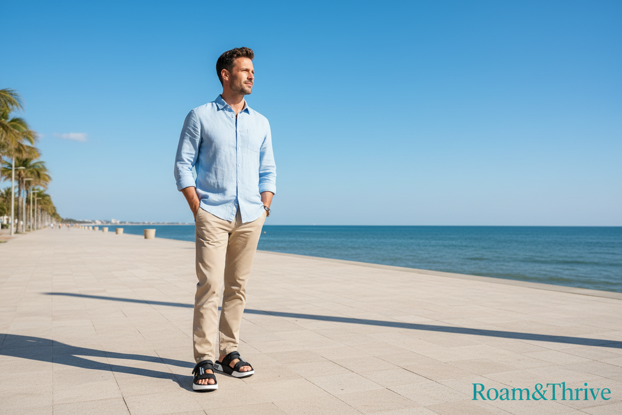 Businessman Seaside Walk Roam&Thrive