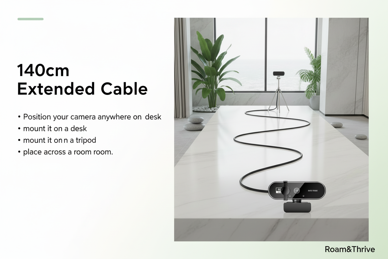 140cm Extended Cable White Background