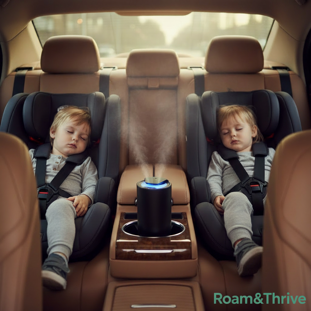 車内画像2 - Roam&Thriveロゴ付き