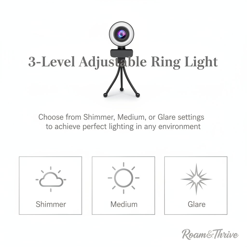 3-Level Adjustable Ring Light luxury feature