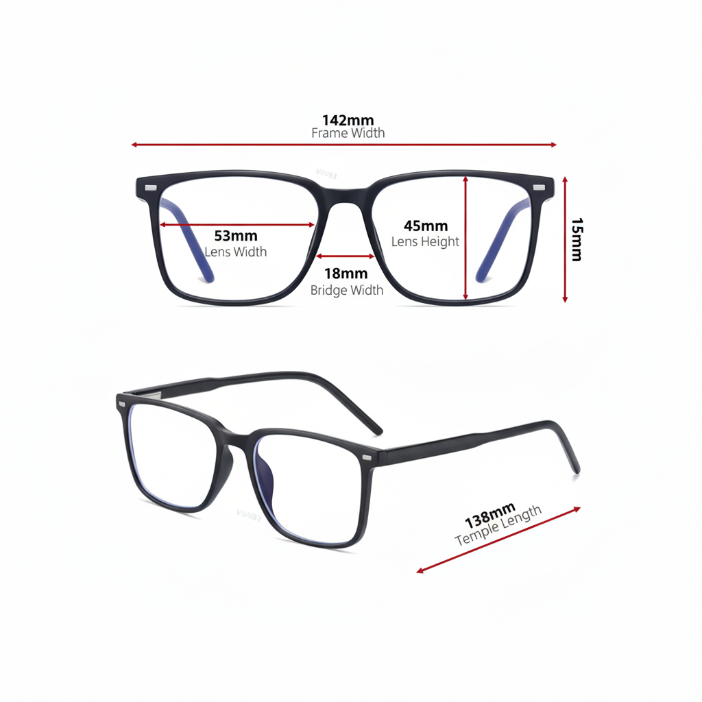 正方形眼鏡サイズ表