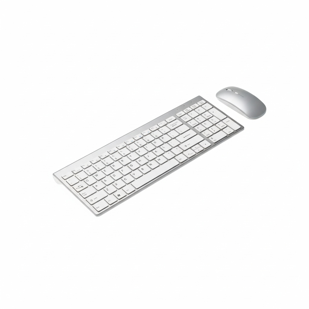 白背景のキーボードとマウス