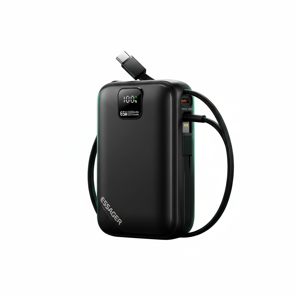 ポータブル充電器 - 白背景商品画像