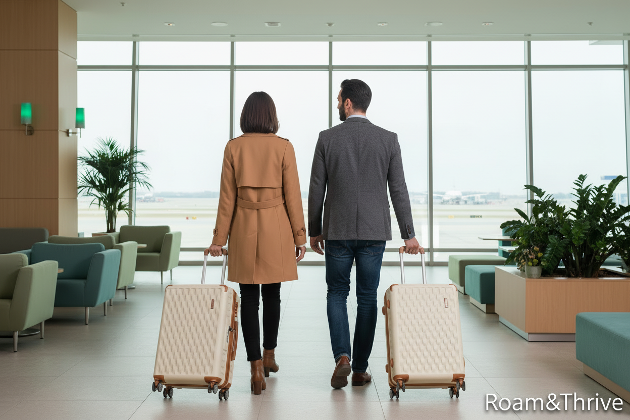 空港でのカップル