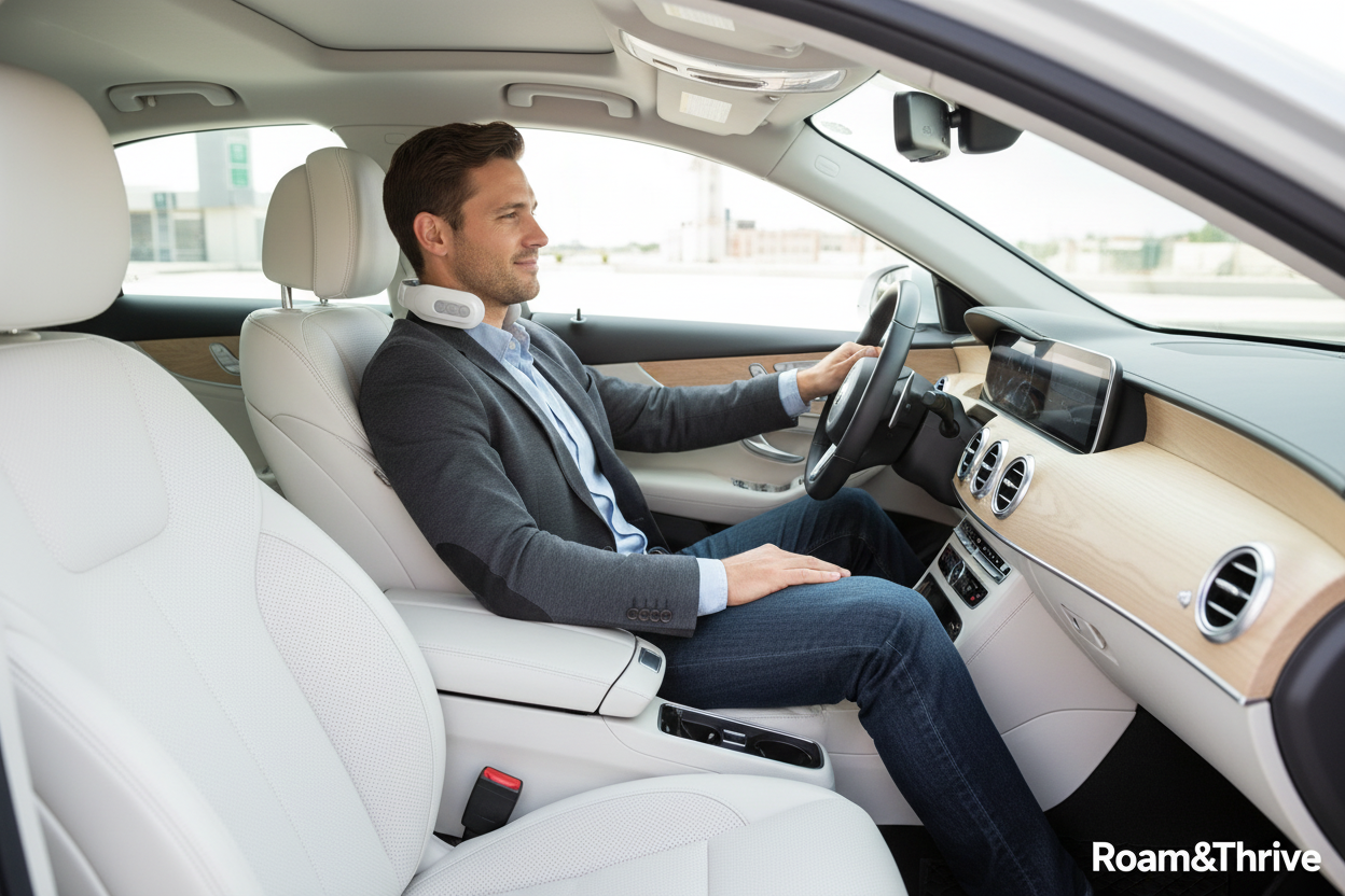 高級セダン白内装での通勤シーン