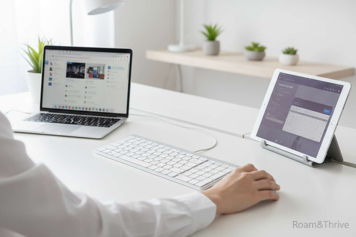 デュアルデバイス作業シーン