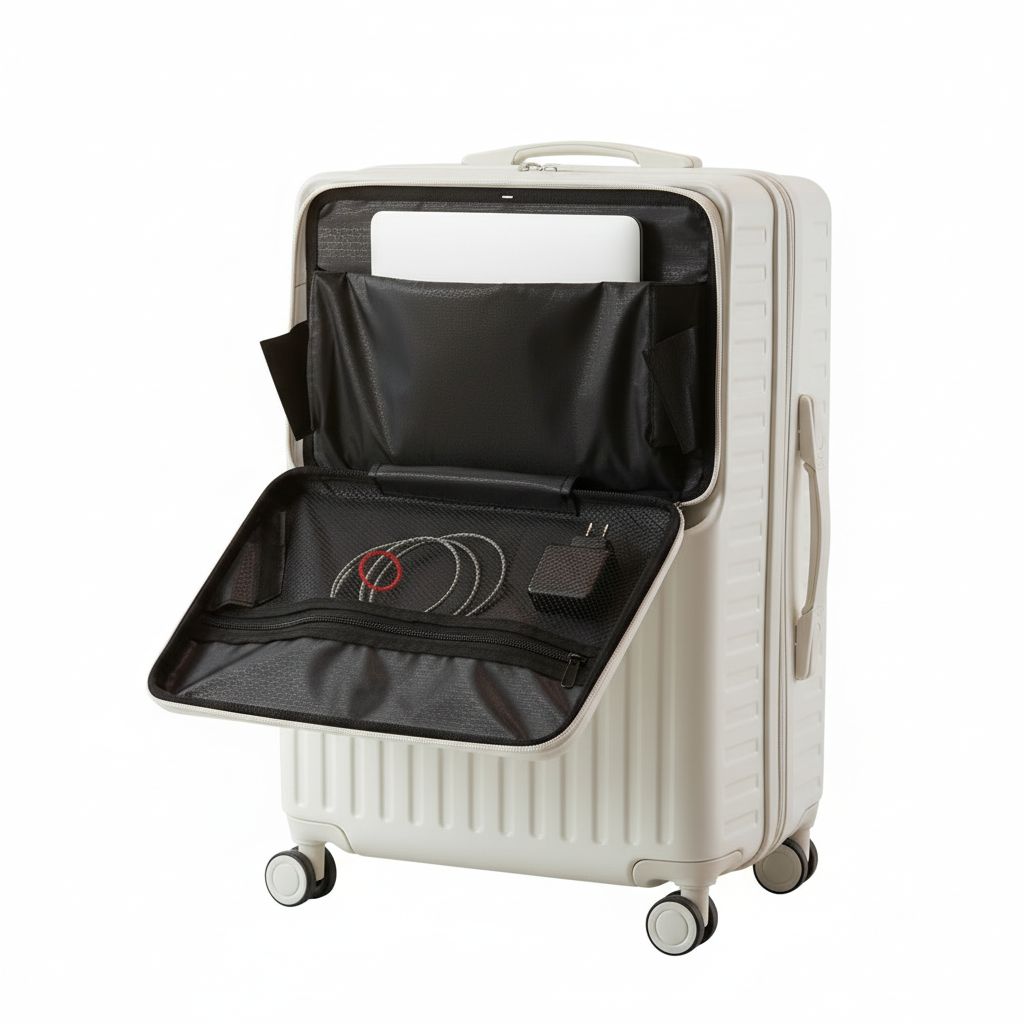白背景のスーツケース商品画像