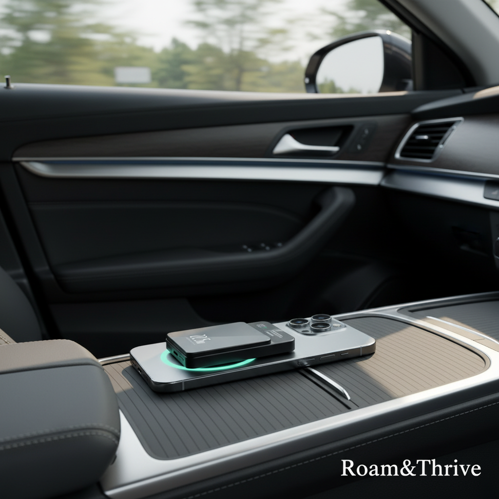 車内での充電シーン