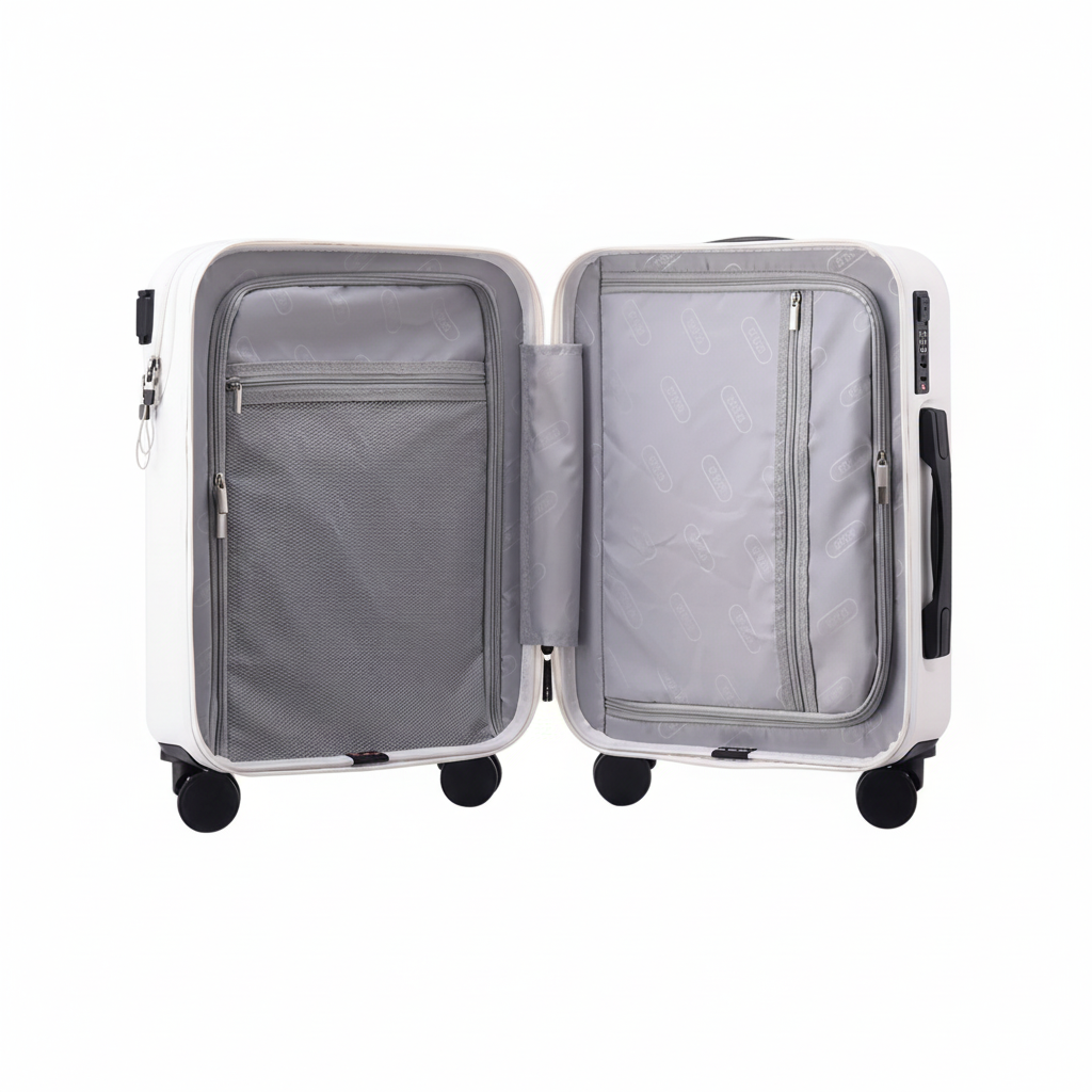 白背景の開いたスーツケース・元画像維持