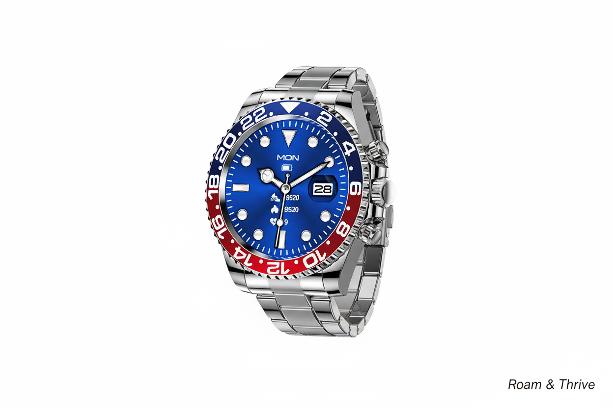 AW12 Blue Red Smartwatch Clean Image