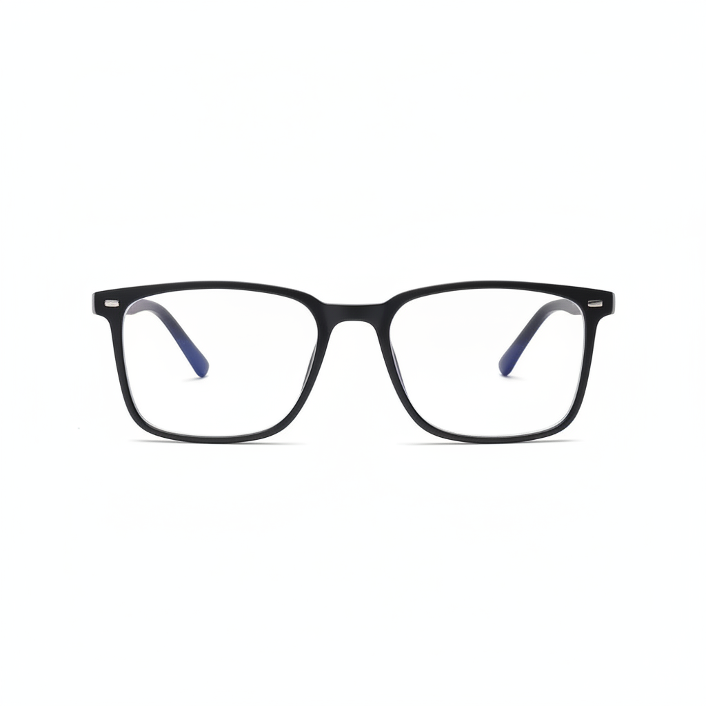 Black Eyeglasses on White Background