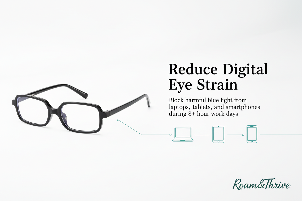 Blue Light Blocking Glasses Product Infographic
