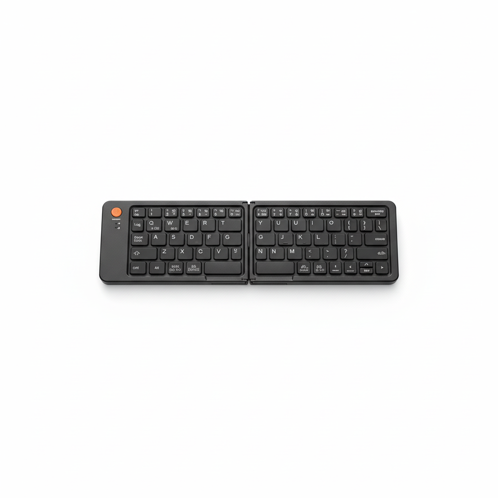 Bluetooth keyboard on white background