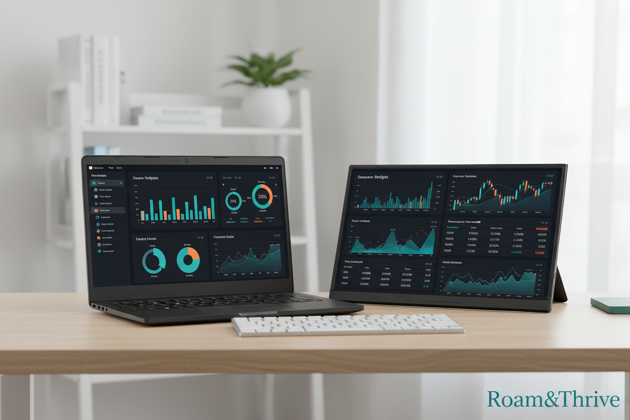 Dual Monitor Setup with Graphs