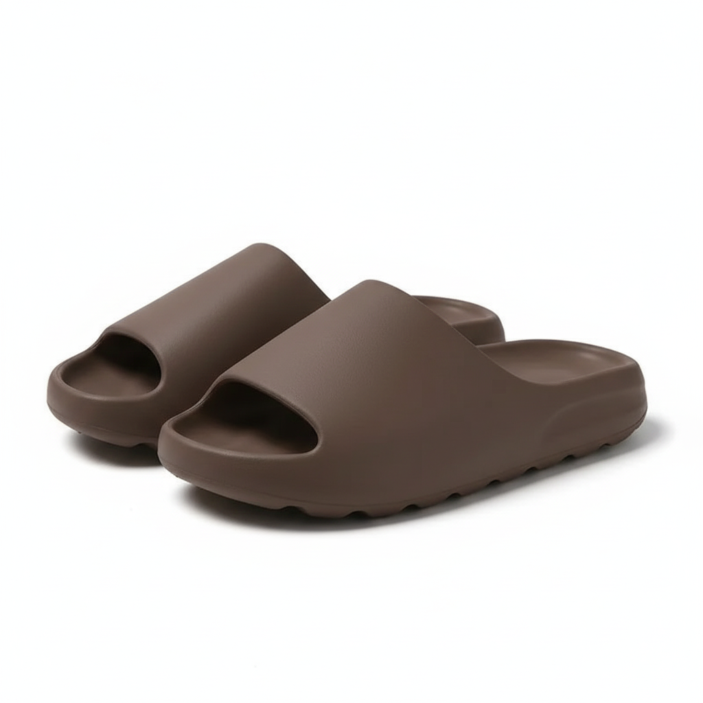 クリーンな商品画像 - 白背景のダークブラウンEVAスライド