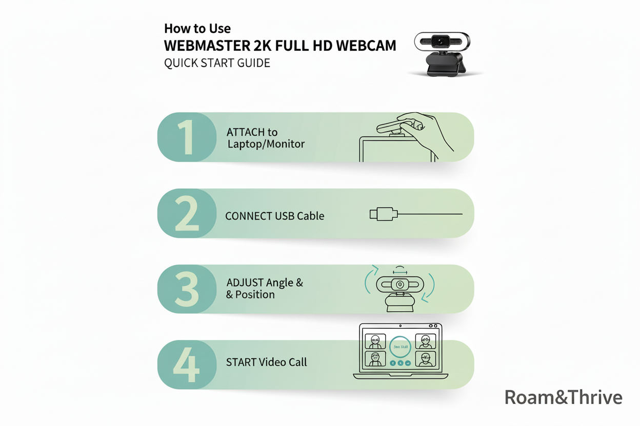 How to use webcam guide on white background with Roam&Thrive