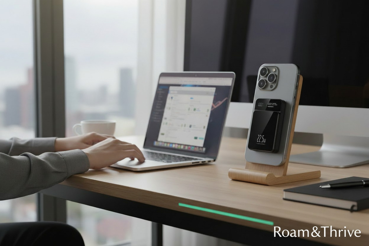 作業中のMagSafe充電