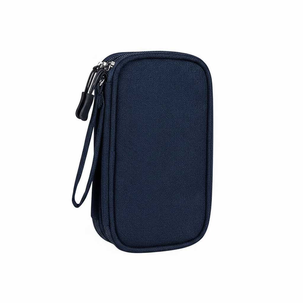 Navy blue cable organizer