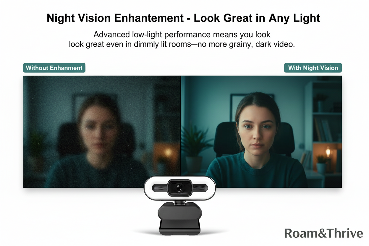 Night vision comparison on white background with Roam&Thrive