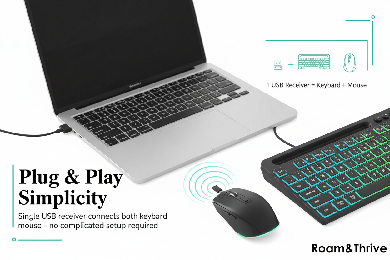 Plug and play setup with white background