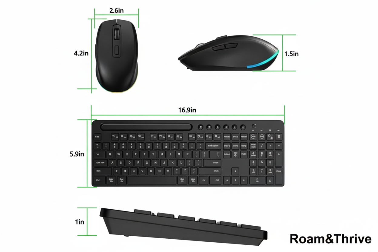 Product dimensions with white background