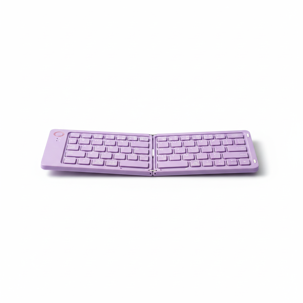 Purple keyboard on white background