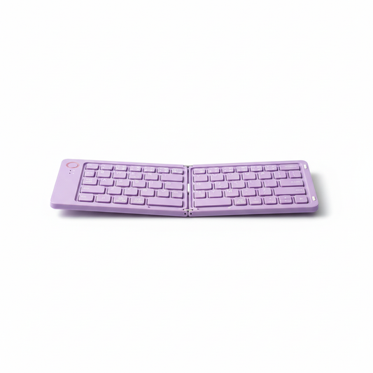 Purple keyboard on white background