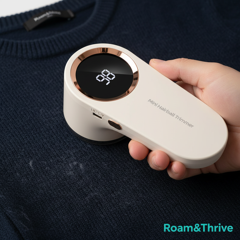 Roam&Thrive Lint Remover in use