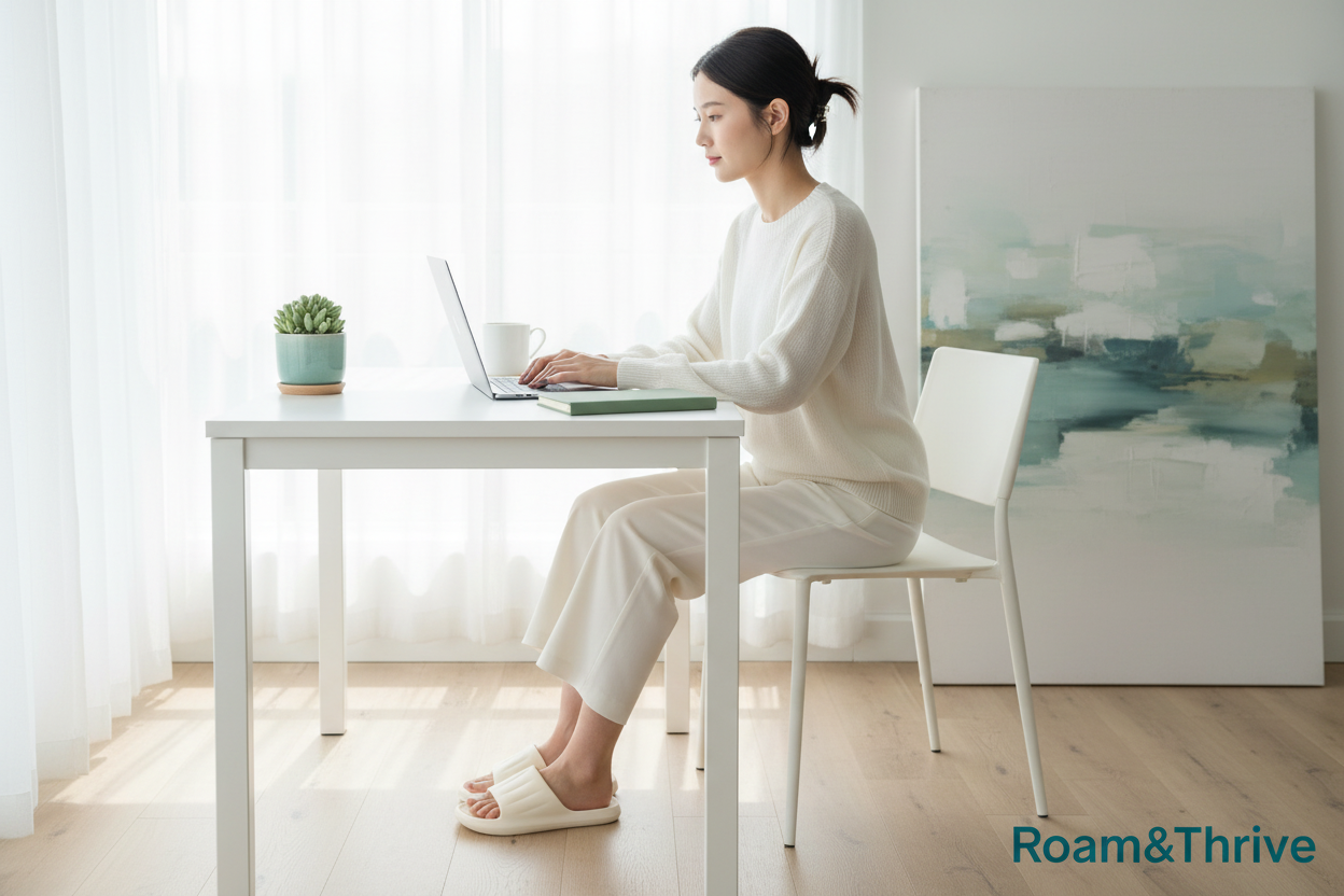 在宅ワークとスリッパ Roam&Thrive