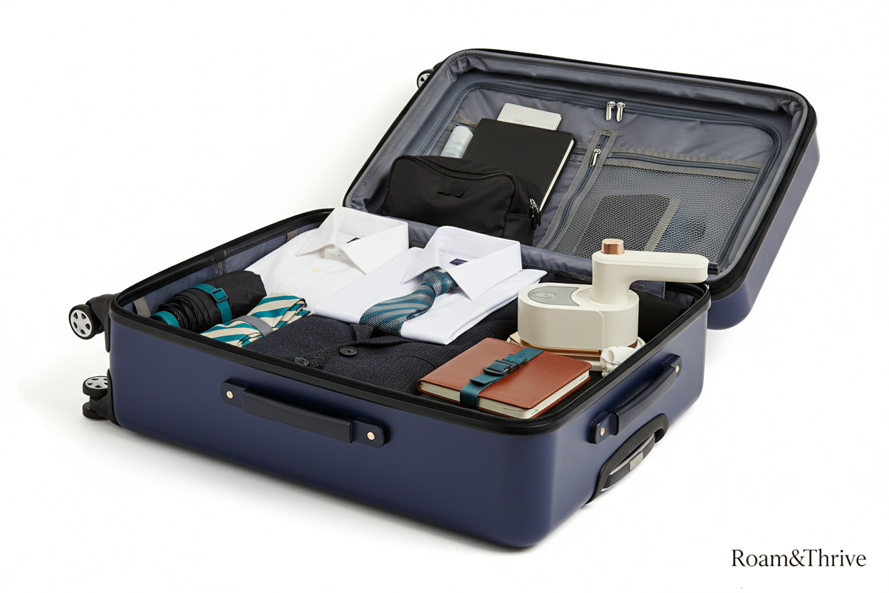 Single suitcase with one steamer