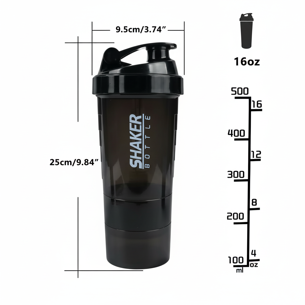 Spider Bottle - サイズ表記白背景