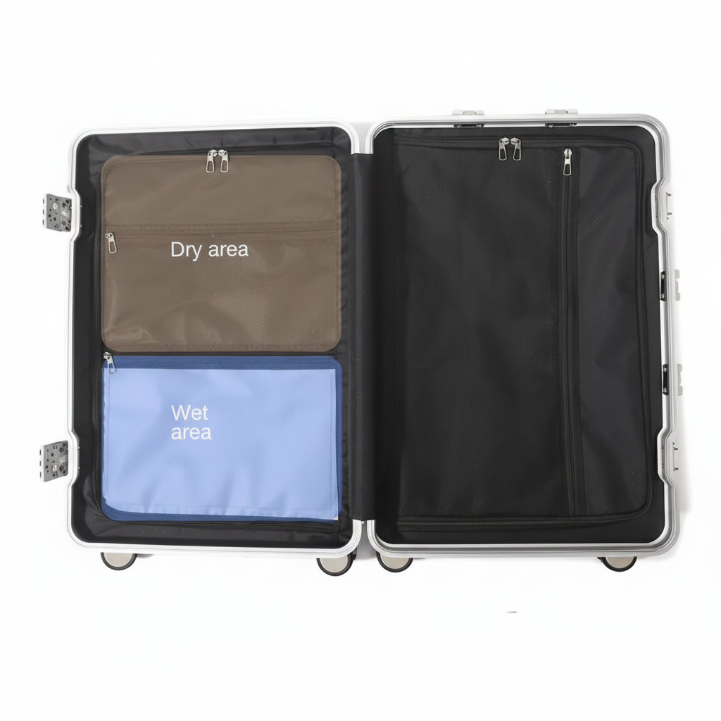 Suitcase Interior with Labels