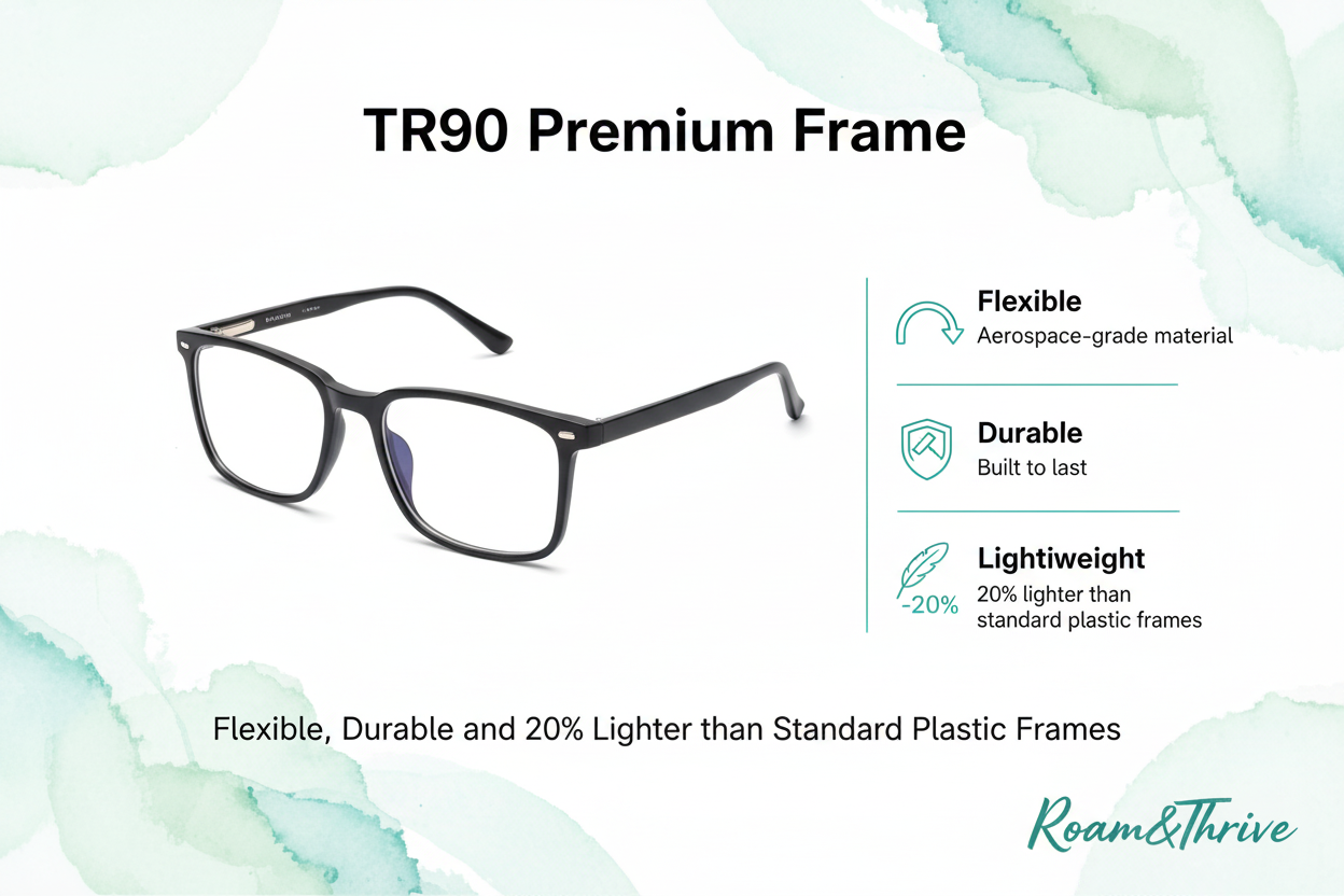 TR90 Premium Frame Eyeglasses Infographic