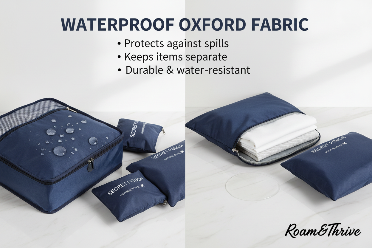Waterproof Oxford Fabric feature - Roam&Thrive