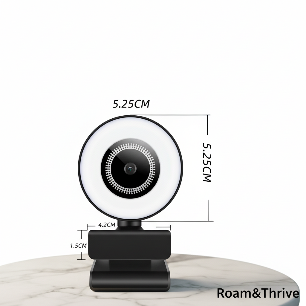 Webcam dimensions white background square