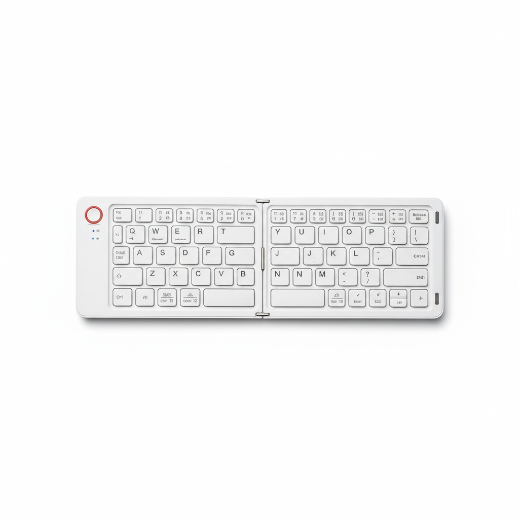 White keyboard on white background